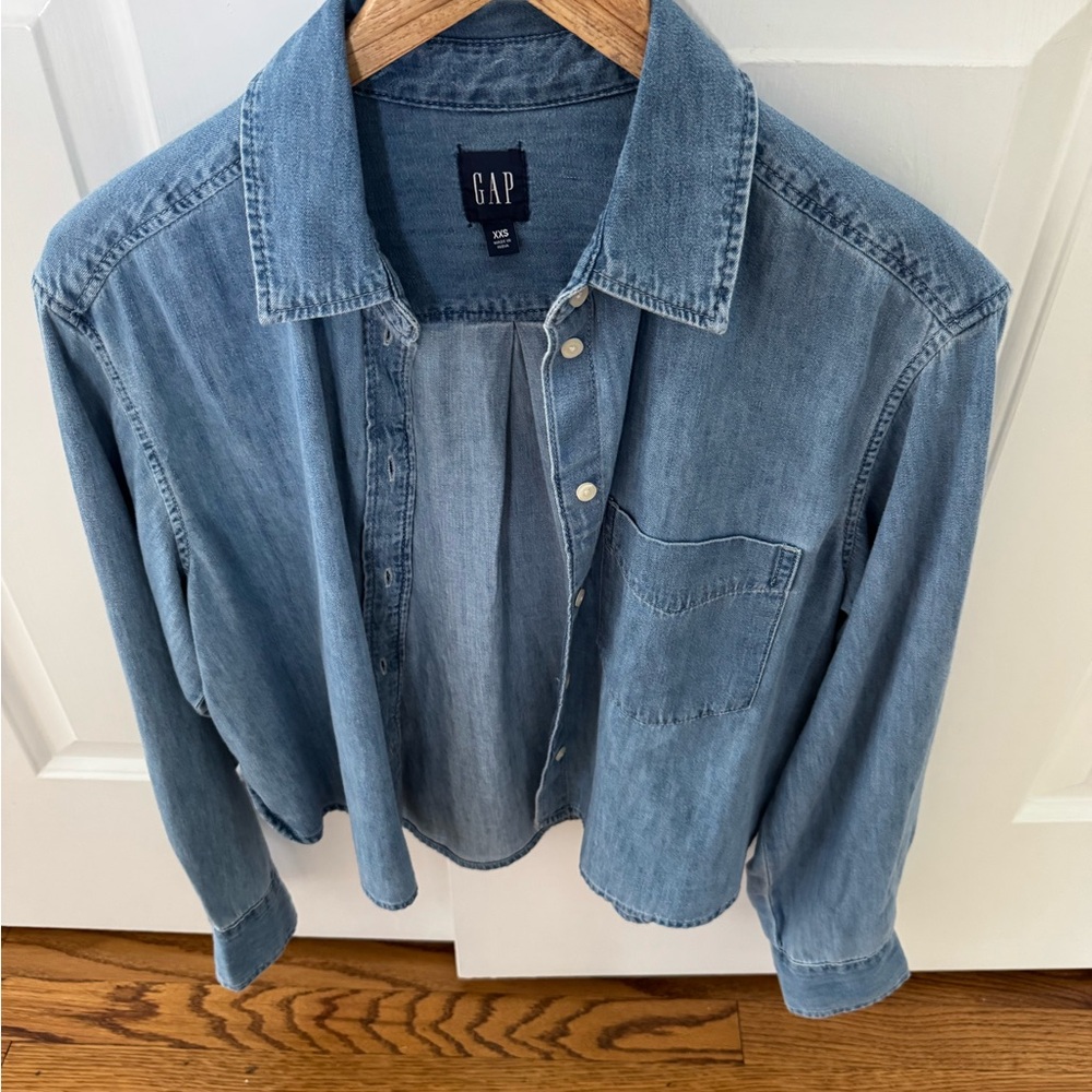 GAP Light Blue Denim Button-Up Shirt